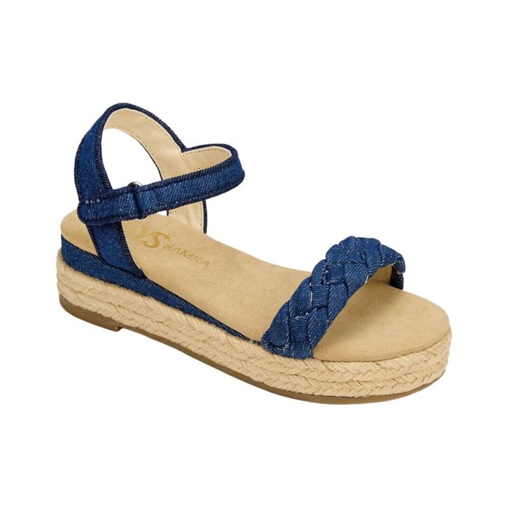Yosi Samra Miss April Wedge Sandal, Blue